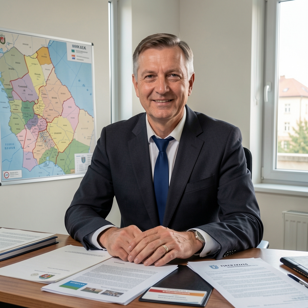 Pregled modernog poslovnog distrikta u Zagrebu s novim uredskim zgradama i prometnom infrastrukturom za vedrog dana
