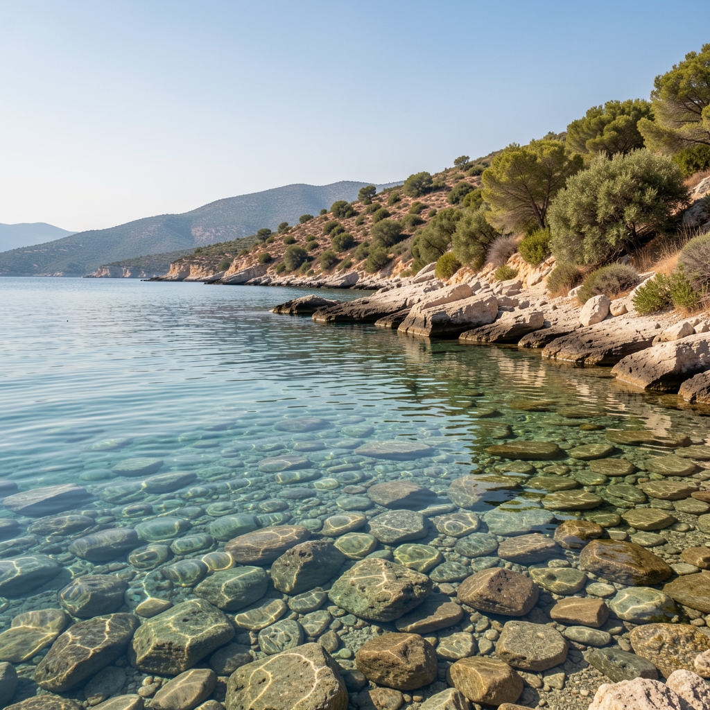Jadransko more s kristalno čistom vodom i stjenovitom obalom okruženom mediteranskim raslinjem za ljeta